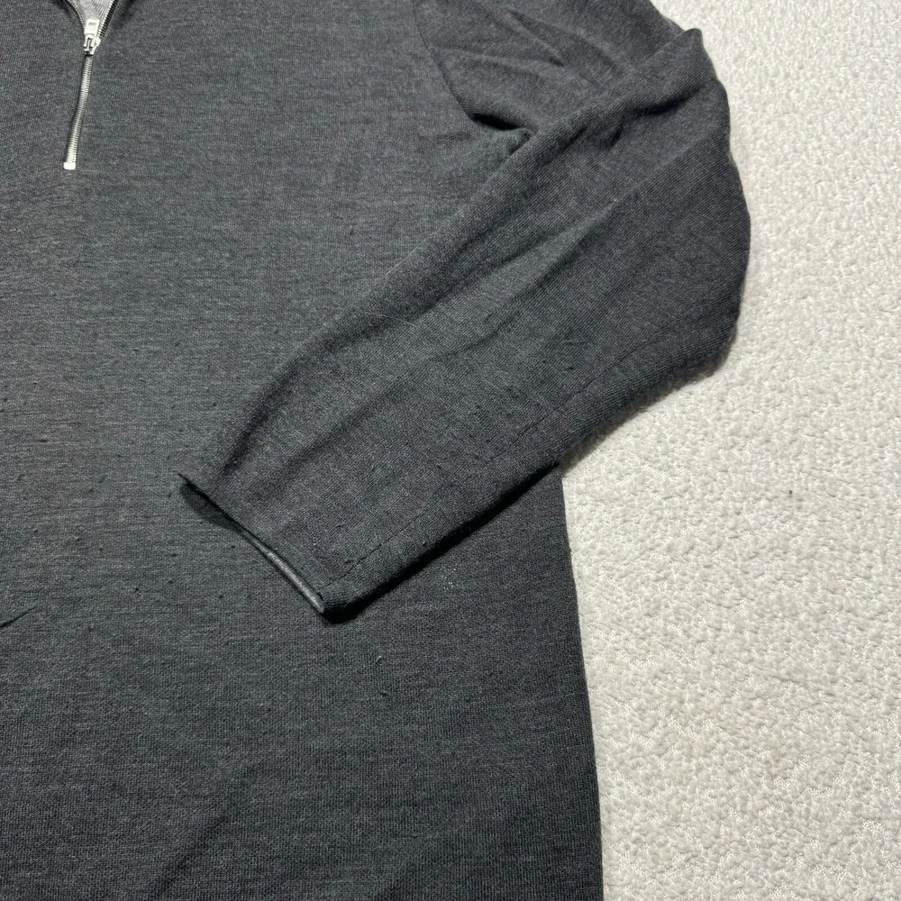 Theory Mens Sweater Wool Blend Mock Neck Quarter Zip Pullover Knit Jacket Sz XL